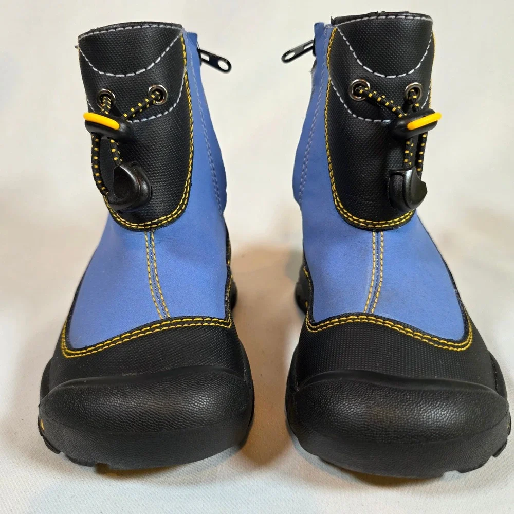Keen Kids Waterproof Winter Boots Blue Black Yellow Toggle Zip Size 8 US Toddler
